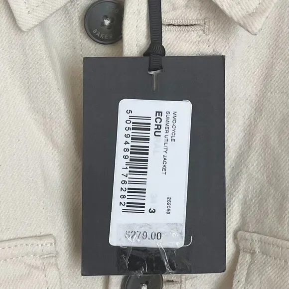 Ted Baker London Mens Summer Utility Jacket Cotton Cream Size 3 - Picture 10 of 11